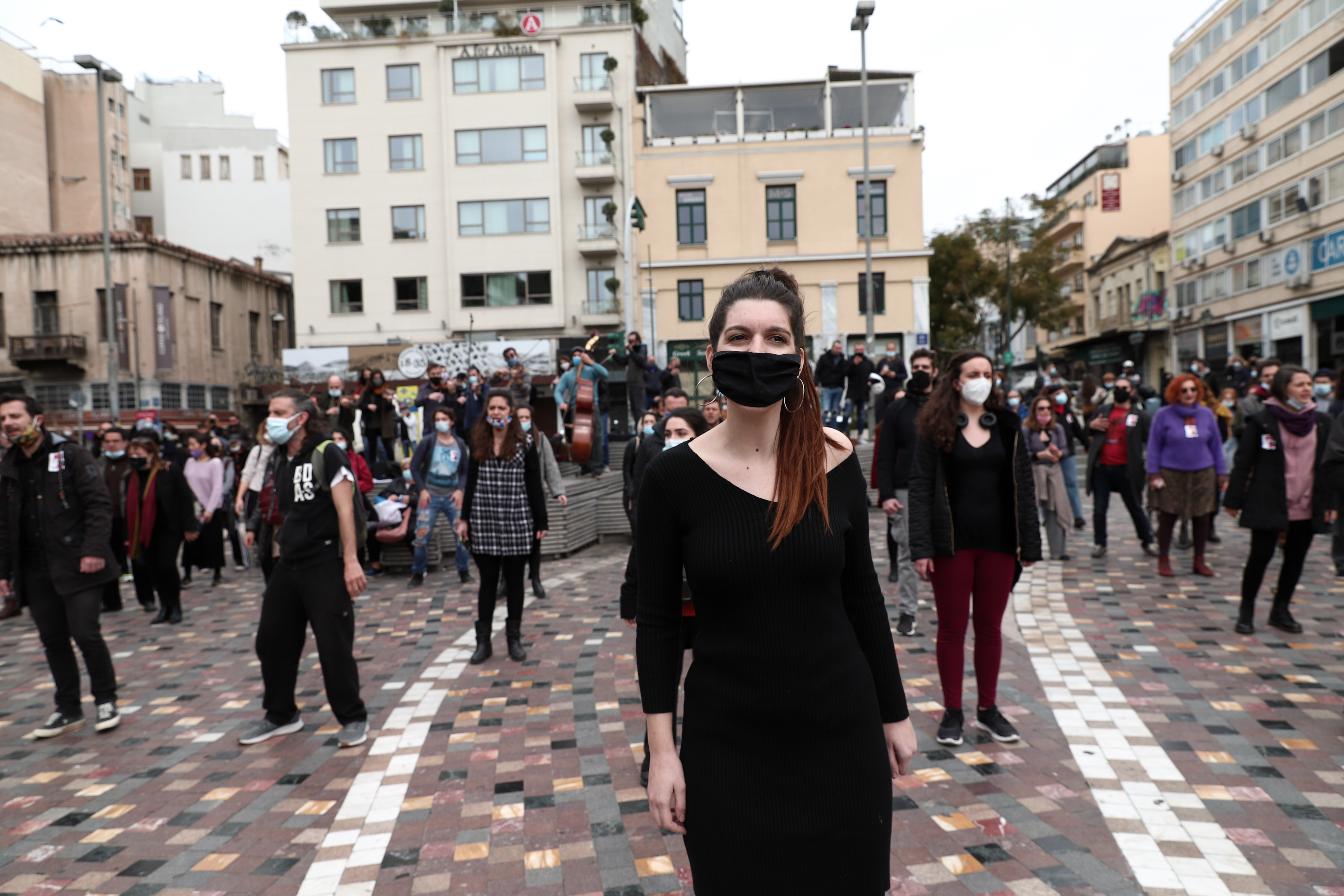 Διαμαρτυρία καλλιτεχνών στο Μοναστηράκι για το lockdown